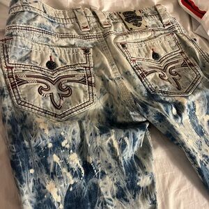 Rock revival men’s stone washed shorts